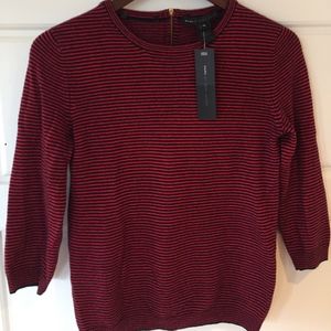 NWT XS Marc Jacobs Cashmere sweater navy red